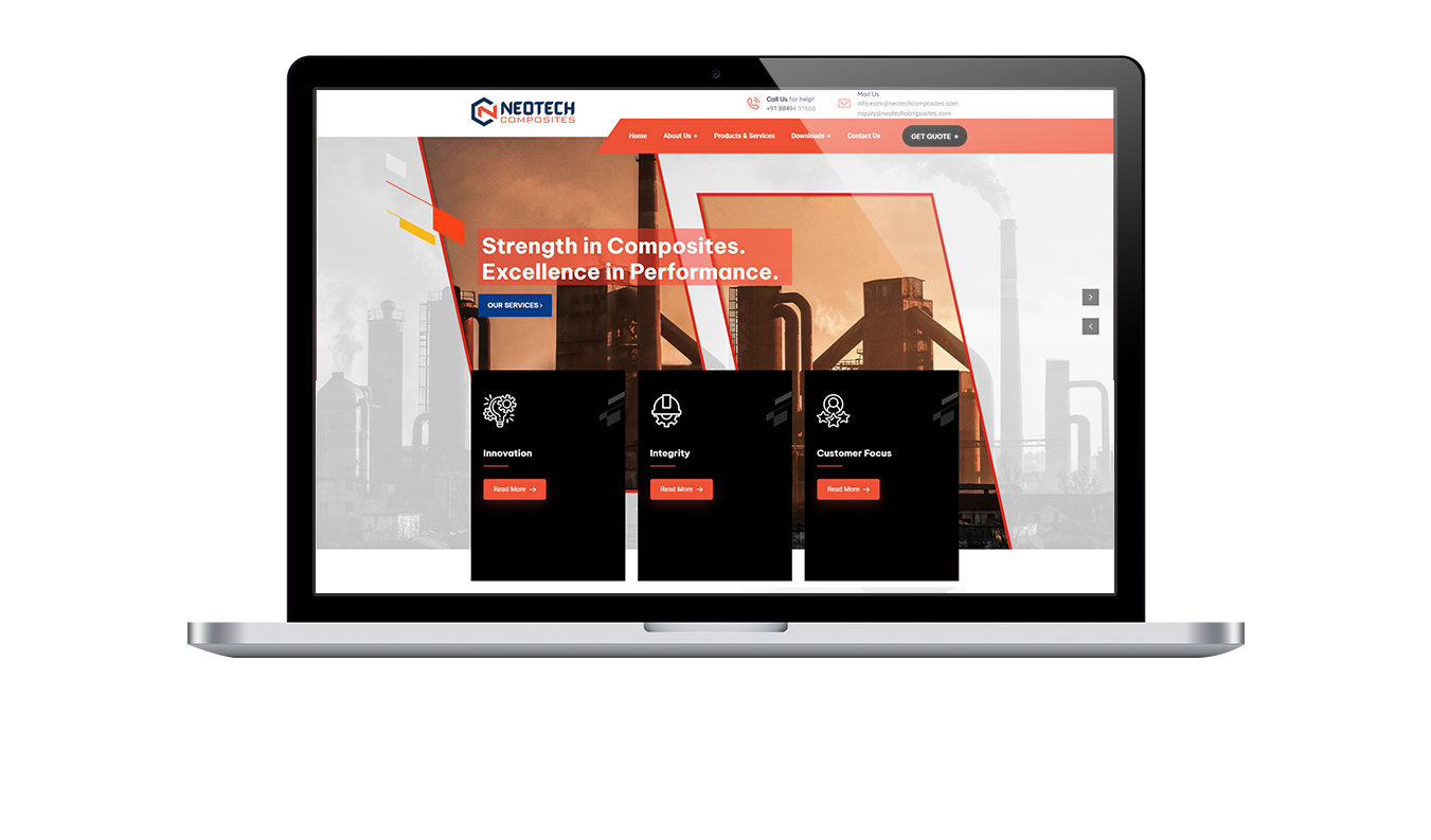 Neotech - website mockup